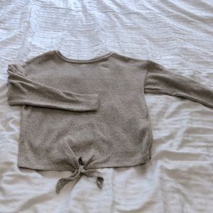 2 for $15 Cute, neutral tie front shirt/sweater